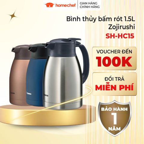 Bình Thủy Giữ Nhiệt Zojirushi SH-HC15 1.5L - Bảo Hành Giữ Nhiệt 1 Năm - Thiết Kế Sang Trọng, An Toàn và Tiện Dụng