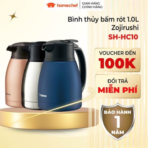 Bình Thủy Bấm Rót Zojirushi SH-HC10-AD 1L - Phích Giữ Nhiệt Cao Cấp Nhật Bản, Sang Trọng và An Toàn cho Gia Đình