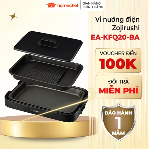 Vỉ nướng điện, bếp nướng điện đa năng Zojirushi EA-KFQ20-BA, bảo hành 1 năm | Hàng chính hãng