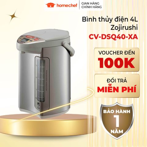 Bình thủy điện Zojirushi CV-DSQ40-XA 4L - 720W, Chế độ giữ nhiệt thông minh, Sang trọng và Tiết kiệm điện, Sản xuất Nhật Bản
