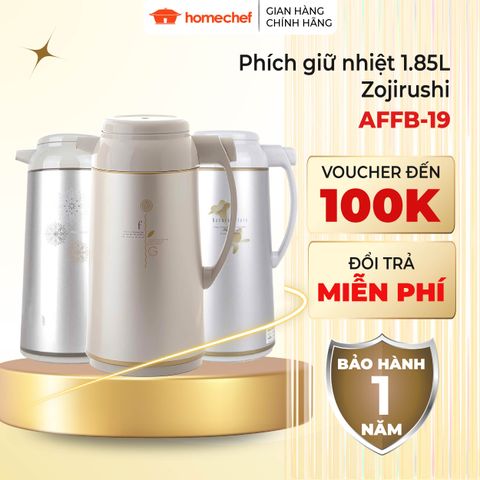 Phích Giữ Nhiệt Zojirushi AFFB-19-SF 1.85L - Bình Thủy Bấm Rót Nhật Bản Chất Lượng Cao, Thiết Kế Tiện Dụng, Giữ Nước Nóng Lâu