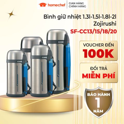 Bình Giữ Nhiệt Zojirushi SF-CC15-XA 1.5L Cao Cấp - Giữ Nóng 79°C/6 Giờ & Lạnh 7°C/6 Giờ, Chống Dính, Thái Lan, Bảo Hành 1 Năm