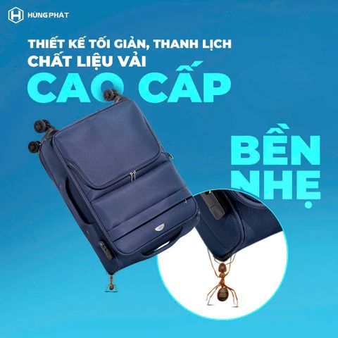 Vali vải cao cấp Hùng Phát 026 - Thiết kế thanh lịch, nhiều ngăn tiện dụng, khóa số bảo mật, bền đẹp cho công sở và du lịch - Nhiều kích thước và màu sắc
