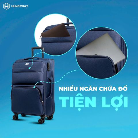 Vali vải cao cấp Hùng Phát 026 - Thiết kế thanh lịch, nhiều ngăn tiện dụng, khóa số bảo mật, bền đẹp cho công sở và du lịch - Nhiều kích thước và màu sắc