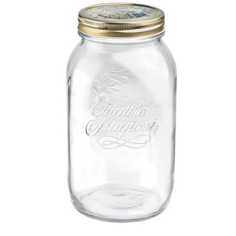 Hũ Thủy Tinh Quattro 1.5L Bormioli Rocco - Nắp Vặn Kín Hơi, Hũ Bảo Quản Thực Phẩm Cao Cấp Ý