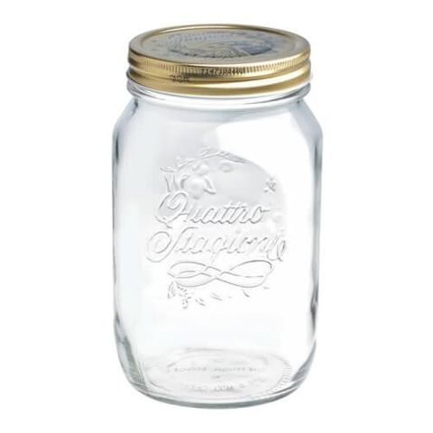 Hũ Thủy Tinh Quattro 1L Bormioli Rocco - Nắp Vặn Kín Hơi, Hũ Đựng Thực Phẩm Cao Cấp Ý, Thiết Kế Đẹp, Tiện Ích Bảo Quản Thức Ăn
