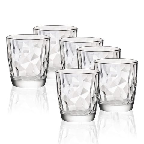 Bộ 6 ly thủy tinh Diamond 300ml Bormioli Rocco - Ly uống nước cao cấp Ý, sang trọng và tinh xảo cho bữa tiệc và gia đình