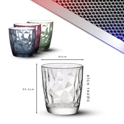 Bộ 6 ly thủy tinh Diamond 300ml Bormioli Rocco - Ly uống nước cao cấp Ý, sang trọng và tinh xảo cho bữa tiệc và gia đình