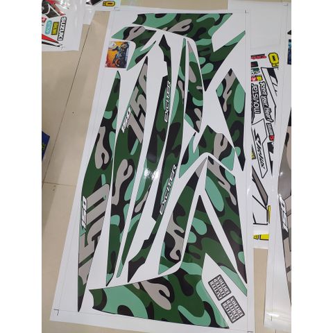 Tem Dán Exciter 150 Camo Xanh Đen Cao Cấp - Chống Nước Bền Bỉ, Phù Hợp Trang Trí Xe Máy, Bảo Hành Trọn Đời