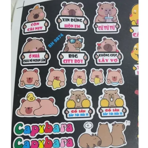 Sticker Decal Gấu Dâu - Tem Dán Vui Nhộn Chống Nước Chất Liệu Cao Cấp 20x30cm - Trang Trí Sáng Bóng