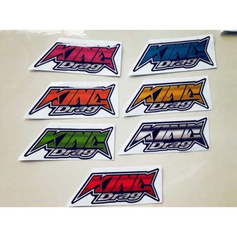 Tem Decal Sticker King Drag - Tem Dán 3 Lớp Cao Cấp Chống Nước, Chất Liệu Nhựa Bền Bỉ, Trang Trí Xe, Nón, Laptop