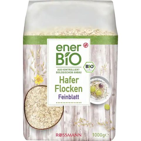 Yến Mạch Hữu Cơ Cán Mỏng enerBiO Haferflocken Feinblatt 1kg - Ngũ Cốc Ăn Sáng Bổ Dưỡng Từ Đức, Dinh Dưỡng Tự Nhiên