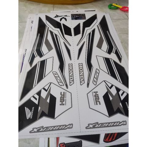 Tem Dán Xe Winner X V3 Màu Bạc Xanh Đen - Decal 3 Lớp Cao Cấp Chống Nước, Bảo Hành Trọn Đời, Trang Trí Ô Tô, Xe Máy