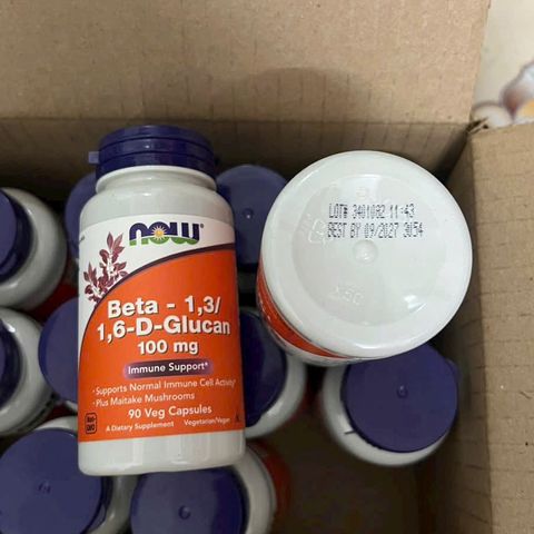 Tăng miễn dịch Now Foods Beta-1,3/1,6 D-Glucan 100mg USA 90 viên