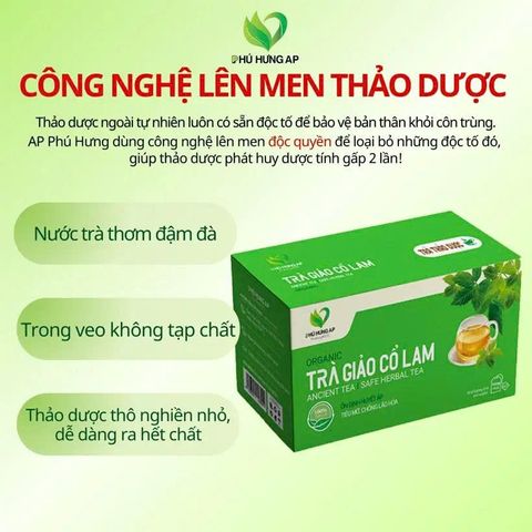 Trà Giảo Cổ Lam AP Phú Hưng - Hỗ Trợ Huyết Áp, Giảm Mỡ Máu & Phòng Ngừa Bệnh Tim Mạch - Thảo Mộc Tự Nhiên 75g
