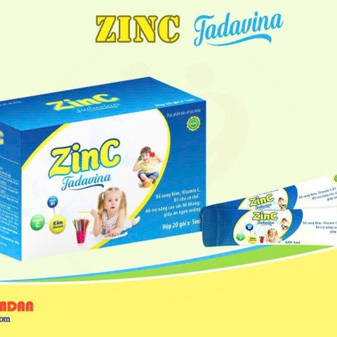 Siro bổ sung Kẽm ZinC Tadavina - Tăng cường sức đề kháng, hỗ trợ tiêu hóa cho trẻ em và người lớn, 20 ống x 5ml