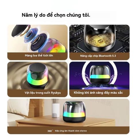 Loa Bluetooth Mini DZ018 5.3 Không Dây với LED RGB - Âm Thanh HD Di Động cho Tiệc Tùng và Ngoài Trời