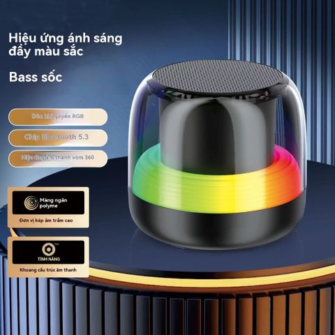 Loa Bluetooth Mini DZ018 5.3 Không Dây với LED RGB - Âm Thanh HD Di Động cho Tiệc Tùng và Ngoài Trời