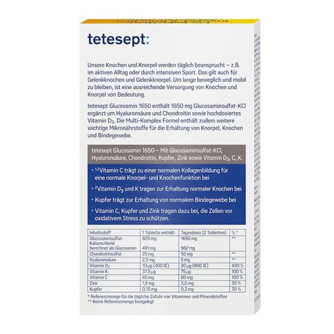 Bổ xương khớp Tetesept Glucosamin 1650mg Đức 40 viên