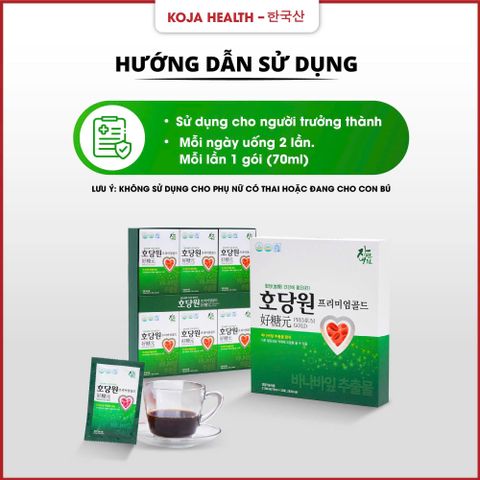Nước Uống Hỗ Trợ Cải Thiện Đường Huyết Hodangwon Premium Gold - 30 Gói X 70ml - Tăng Cường Chuyển Hóa Glucose và Sức Khỏe Tổng Thể