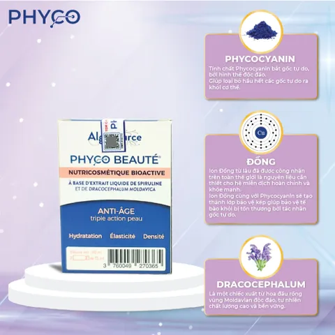 Phyco BeauTé chống gốc tự do có hại, làm đẹp da, trắng da, duy trì vóc dáng, hỗ trợ giảm cân - Pháp