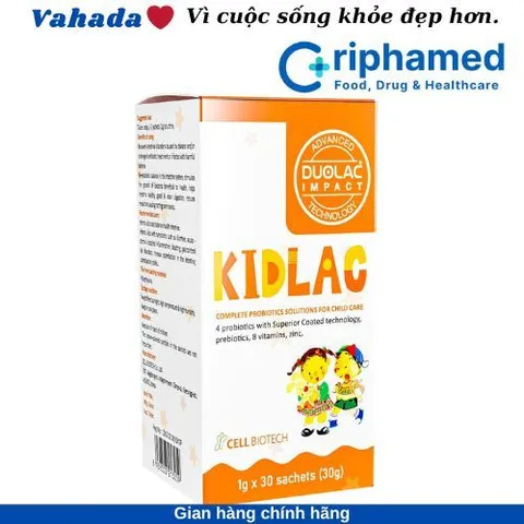 Men Vi Sinh Kidlac Hỗ Trợ Tiêu Hóa Cho Trẻ - 30 & 60 Gói, Giúp Cân Bằng Đường Ruột Tự Nhiên, Vitamin & Probiotic Cho Trẻ Nhỏ
