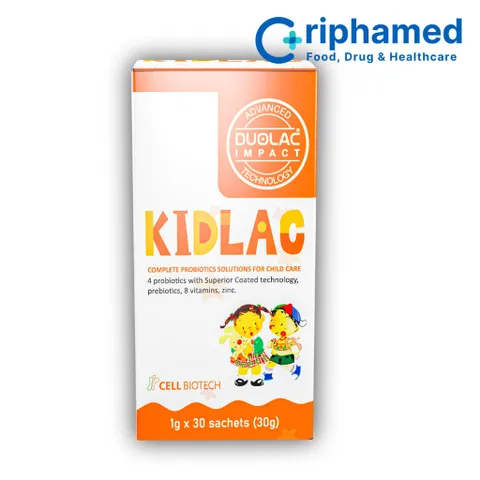 Men Vi Sinh Kidlac Hỗ Trợ Tiêu Hóa Cho Trẻ - 30 & 60 Gói, Giúp Cân Bằng Đường Ruột Tự Nhiên, Vitamin & Probiotic Cho Trẻ Nhỏ