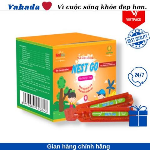 Ống Uống Dinh Dưỡng Yến Xào NEST GO - Hỗ Trợ Trẻ Biếng Ăn, Còi Cọc, Tăng Sức Đề Kháng, Hộp 30 ống x 10ml