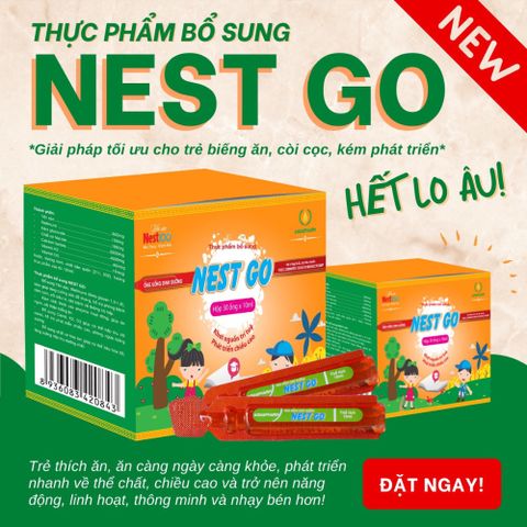 Ống Uống Dinh Dưỡng Yến Xào NEST GO - Hỗ Trợ Trẻ Biếng Ăn, Còi Cọc, Tăng Sức Đề Kháng, Hộp 30 ống x 10ml