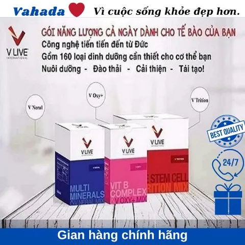 Bộ 3 Thực phẩm dinh dưỡng tế bào VLive-Voxy-Vtrition-Vneral tăng cường sức đề kháng, tăng cường trí nhớ, chống lão hóa