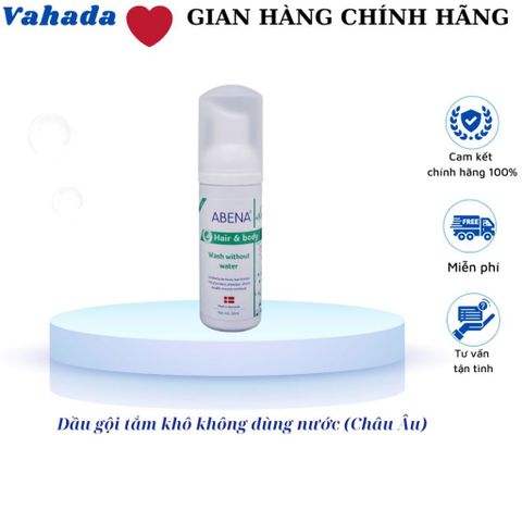 Dầu Gội Khô Tắm Khô Abena 2 Trong 1 200ml - Sản Phẩm An Toàn Từ Đan Mạch, Không Cần Nước, Dịu Nhẹ Cho Da Nhạy Cảm