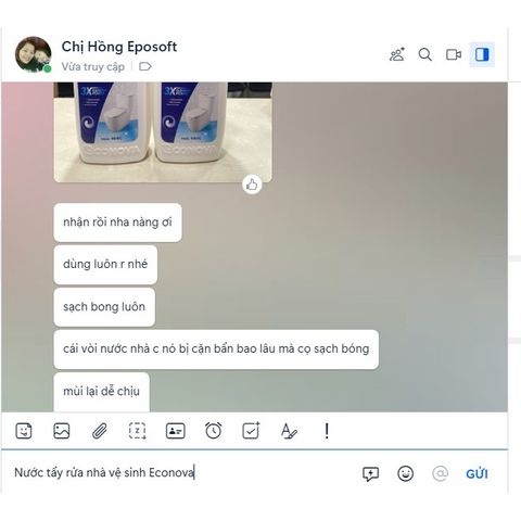 Nước Tẩy Rửa Nhà Vệ Sinh Econova Không Mùi Hóa Chất - Chai 0.9kg Xuất Xứ Ý - Dễ Dàng Làm Sạch Bồn Cầu và Sàn Gạch