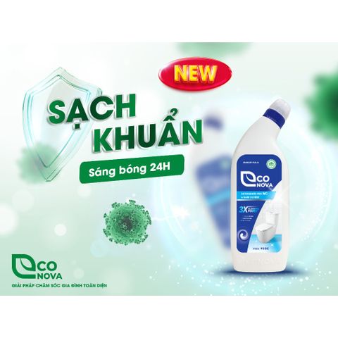 Nước Tẩy Rửa Nhà Vệ Sinh Econova Không Mùi Hóa Chất - Chai 0.9kg Xuất Xứ Ý - Dễ Dàng Làm Sạch Bồn Cầu và Sàn Gạch