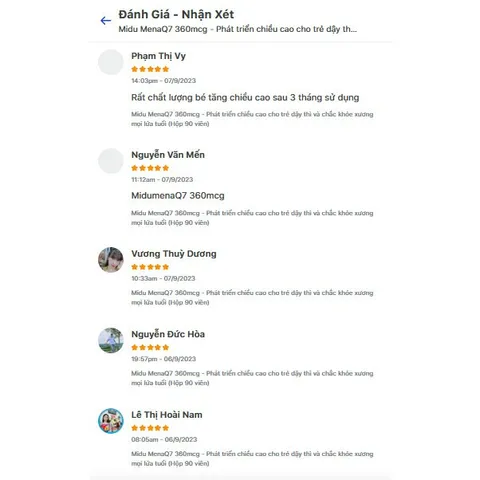 Canxi Midu MenaQ7 180mcg Hỗ Trợ Tăng Chiều Cao và Giúp Xương Chắc Khỏe Cho Trẻ Em - Bổ Sung Cao Cấp Hữu Cơ