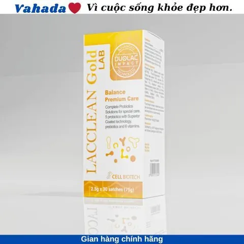 Men vi sinh Lacclean Gold Cell Biotech Hàn Quốc - Hỗ trợ tiêu hóa, bổ sung lợi khuẩn, 30 gói x 2.5g, cho trẻ em và người lớn