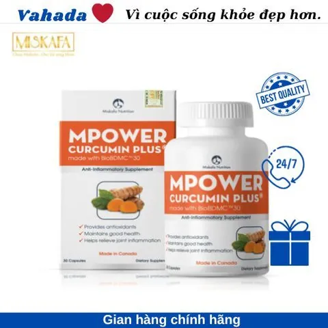 Viên Uống Nghệ Mpower Curcumin Plus - Hỗ Trợ Tiêu Hóa, Làm Lành Vết Thương, Chống Oxy Hóa Từ Canada - Tăng Cường Miễn Dịch, Giảm Viêm