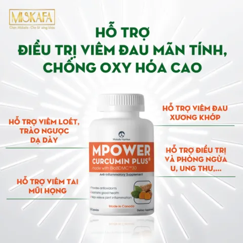 Viên Uống Nghệ Mpower Curcumin Plus - Hỗ Trợ Tiêu Hóa, Làm Lành Vết Thương, Chống Oxy Hóa Từ Canada - Tăng Cường Miễn Dịch, Giảm Viêm
