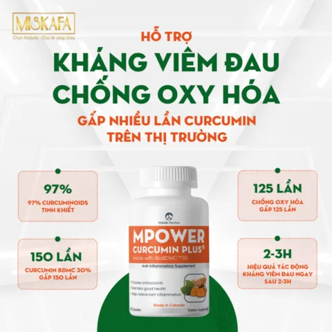 Viên Uống Nghệ Mpower Curcumin Plus - Hỗ Trợ Tiêu Hóa, Làm Lành Vết Thương, Chống Oxy Hóa Từ Canada - Tăng Cường Miễn Dịch, Giảm Viêm