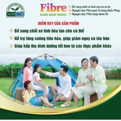 Thực Phẩm Bổ Sung Chất Xơ Tinh Fibre Kids and Mum - Giúp Nhuận Tràng, Tăng Cường Tiêu Hóa, Giảm Nguy Cơ Táo Bón cho Trẻ Em và Người Lớn