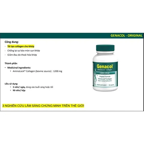 Viên Uống Xương Khớp Genacol - Giảm Đau, Tái Tạo Sụn Khớp, Bảo Vệ Khớp, Tăng Cường Linh Hoạt - 90 Viên Canada