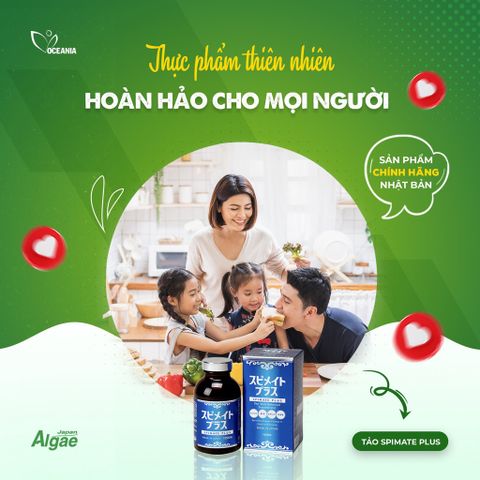 Viên uống Tảo Xoắn Spirulina Spimate Plus 1,200 viên - Hỗ trợ sức khỏe, tăng cường sức đề kháng từ Nhật Bản - Chính hãng