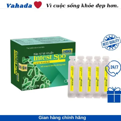 Bào Tử Lợi Khuẩn Intest Spo NSG - Hỗ Trợ Tiêu Hóa, Cải Thiện Hệ Đường Ruột và Tăng Cường Hấp Thụ Dinh Dưỡng - Hộp 4 Vỉ 5 Ống 10ml