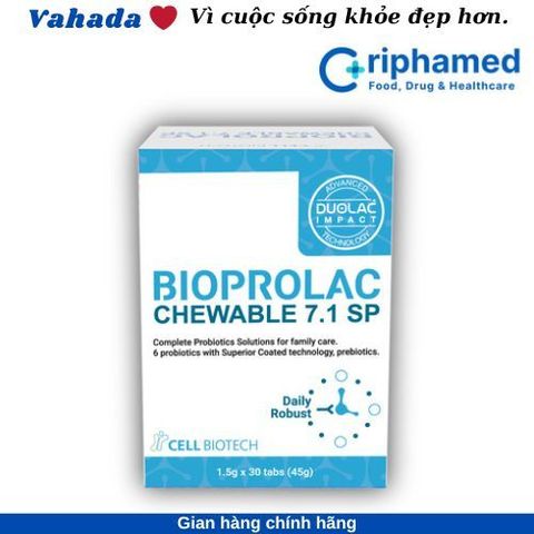 Viên nhai Bioprolac Chewable - Bổ sung lợi khuẩn cho hệ tiêu hóa khỏe mạnh - Hộp 30/60 viên, Dành cho trẻ em và người lớn