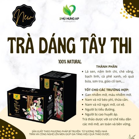 Trà Giảm Cân Thảo Dược Dáng Tây Thi PHÚ HƯNG AP - Trà Detox Giảm Mỡ Thừa, Hỗ Trợ Sức Khỏe, Hộp 25 Gói Thảo Dược Tự Nhiên
