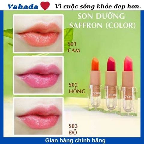 Son Dưỡng Saffron C’Choi - Tinh Dầu Hoa Nghệ Tây Giúp Môi Căng Mọng, Dưỡng Ẩm, Trị Thâm, An Toàn Cho Mọi Đối Tượng