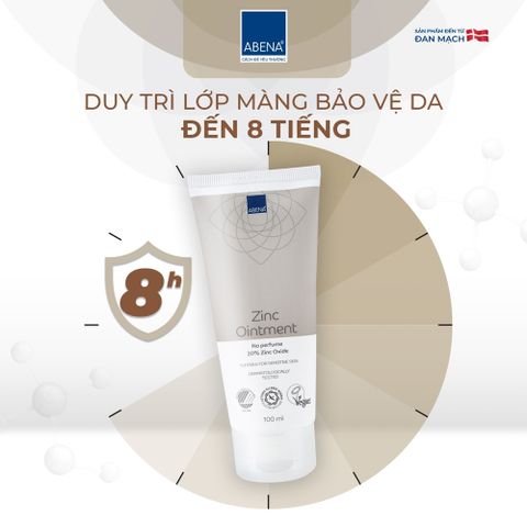 Kem chống hăm tã Abena Zinc Ointment 100ml - Sản phẩm bảo vệ da nhạy cảm, nhập khẩu Đan Mạch, chống hăm và làm lành vết thương cho trẻ em.