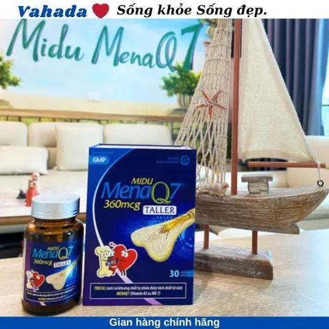 Midu MenaQ7 360mcg - Viên uống hỗ trợ phát triển chiều cao và xương chắc khỏe cho trẻ dậy thì (Hộp 30 viên)