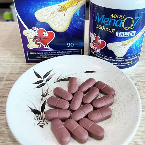 Midu MenaQ7 360mcg - Viên uống hỗ trợ phát triển chiều cao và xương chắc khỏe cho trẻ dậy thì (Hộp 30 viên)