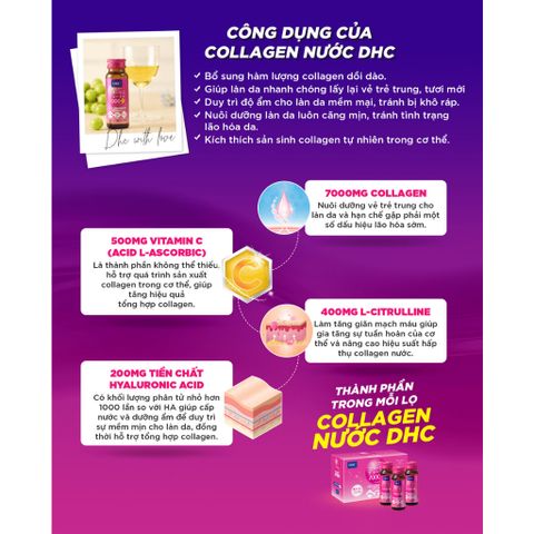 Collagen DHC 7000mg Nhật Bản 10 lọ dưỡng da căng mọng - Hàng Công Ty