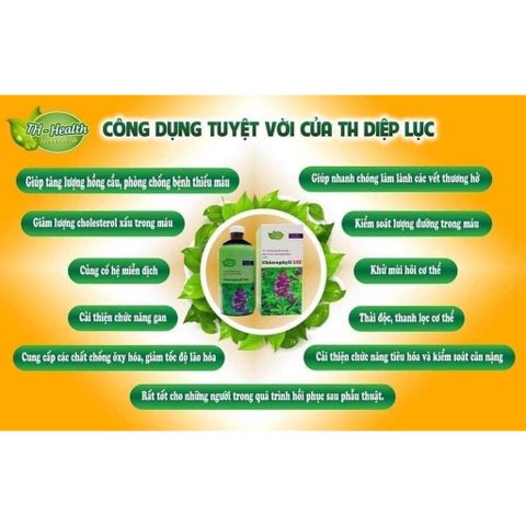 Diệp Lục TH-Chlorophyll UIE Plus 500ml - Hỗ Trợ Thanh Lọc Cơ Thể, Tăng Cường Sức Đề Kháng, Giảm Oxy Hóa